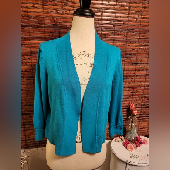 Christopher & Banks Sweaters - Christopher & Banks Vibrant Teal Cardigan
